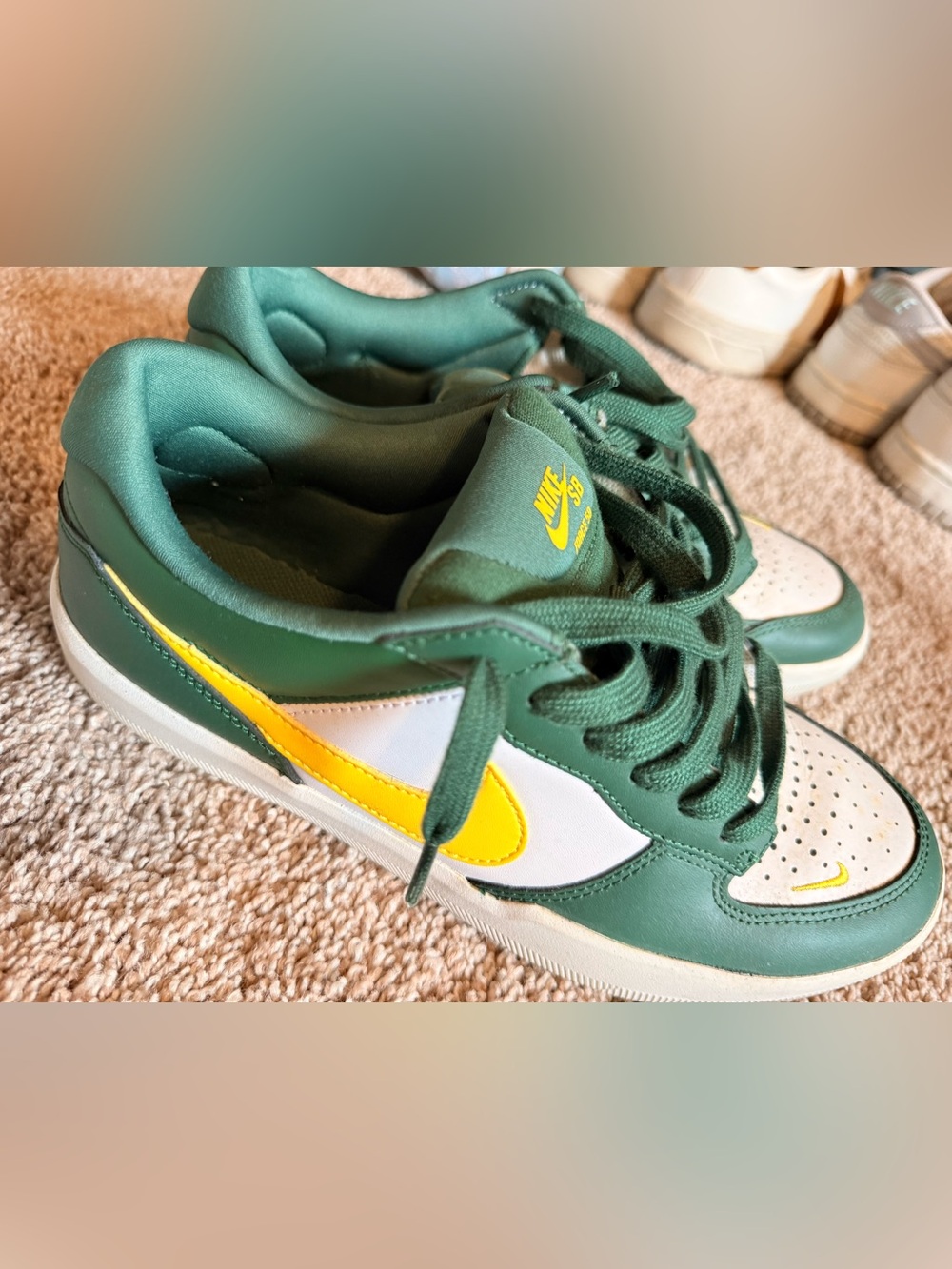 Nike Green, White & Yellow Low-Top Sneakers